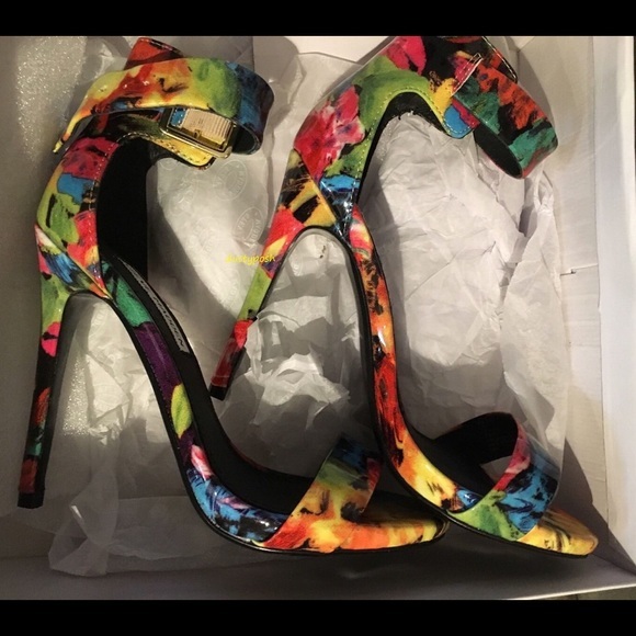 Steve Madden Marlenee Sandal 5" Heels Floral New Colorful Sexy Stiletto - Picture 4 of 4